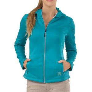 5.11 Tactical Women's Horizon Hoodie Teal Blue Full Zip Fleece Jacket M gorpcore